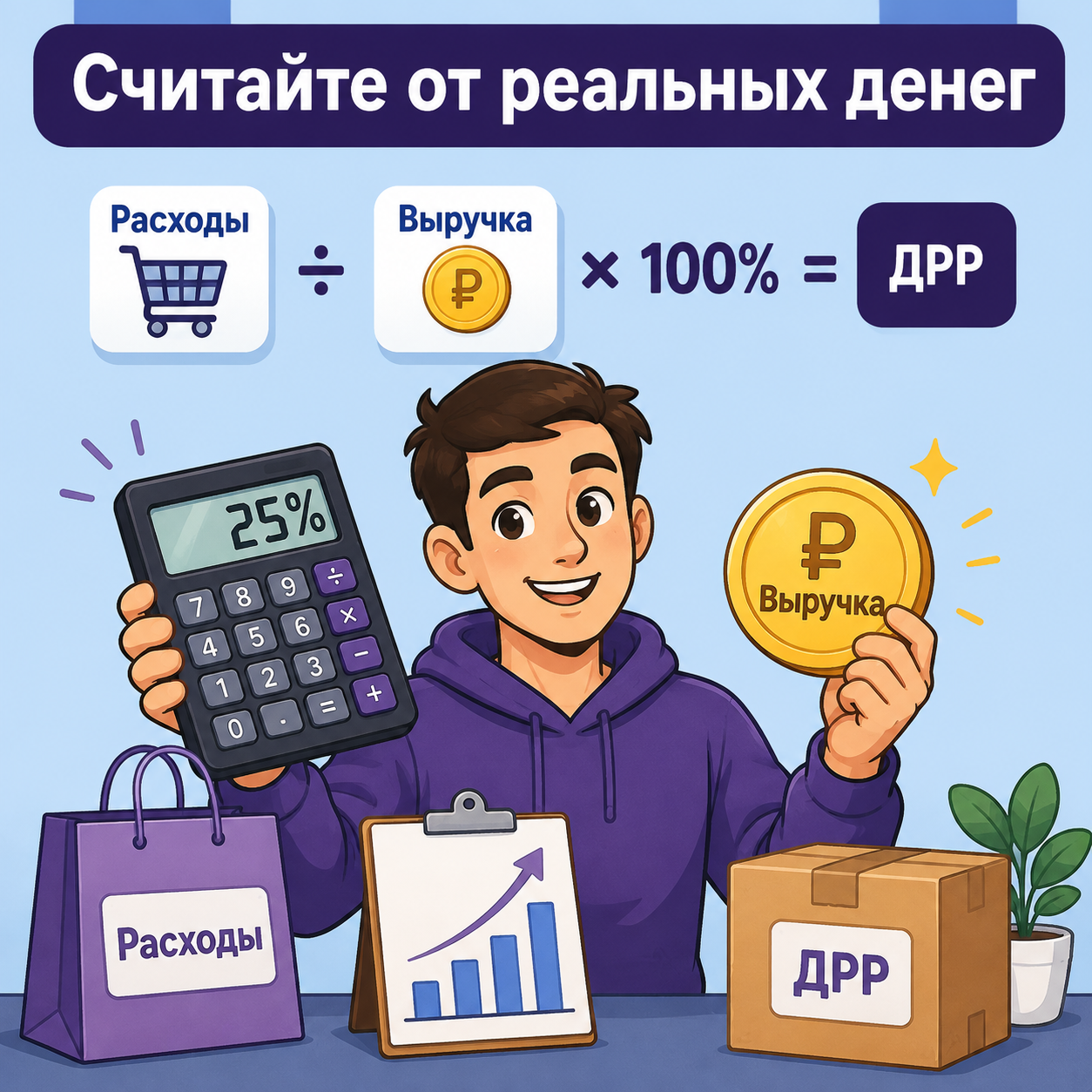 Формула ДРР с калькулятором и выручкой