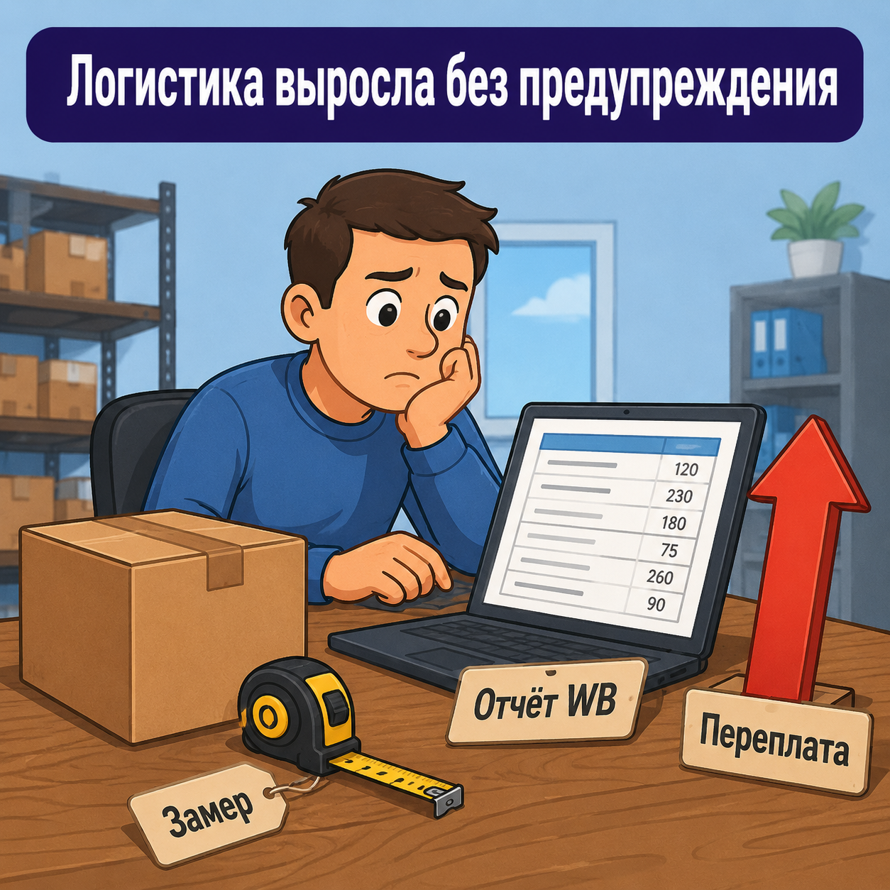 Селлер сравнивает фактические габариты товара с данными в личном кабинете Wildberries