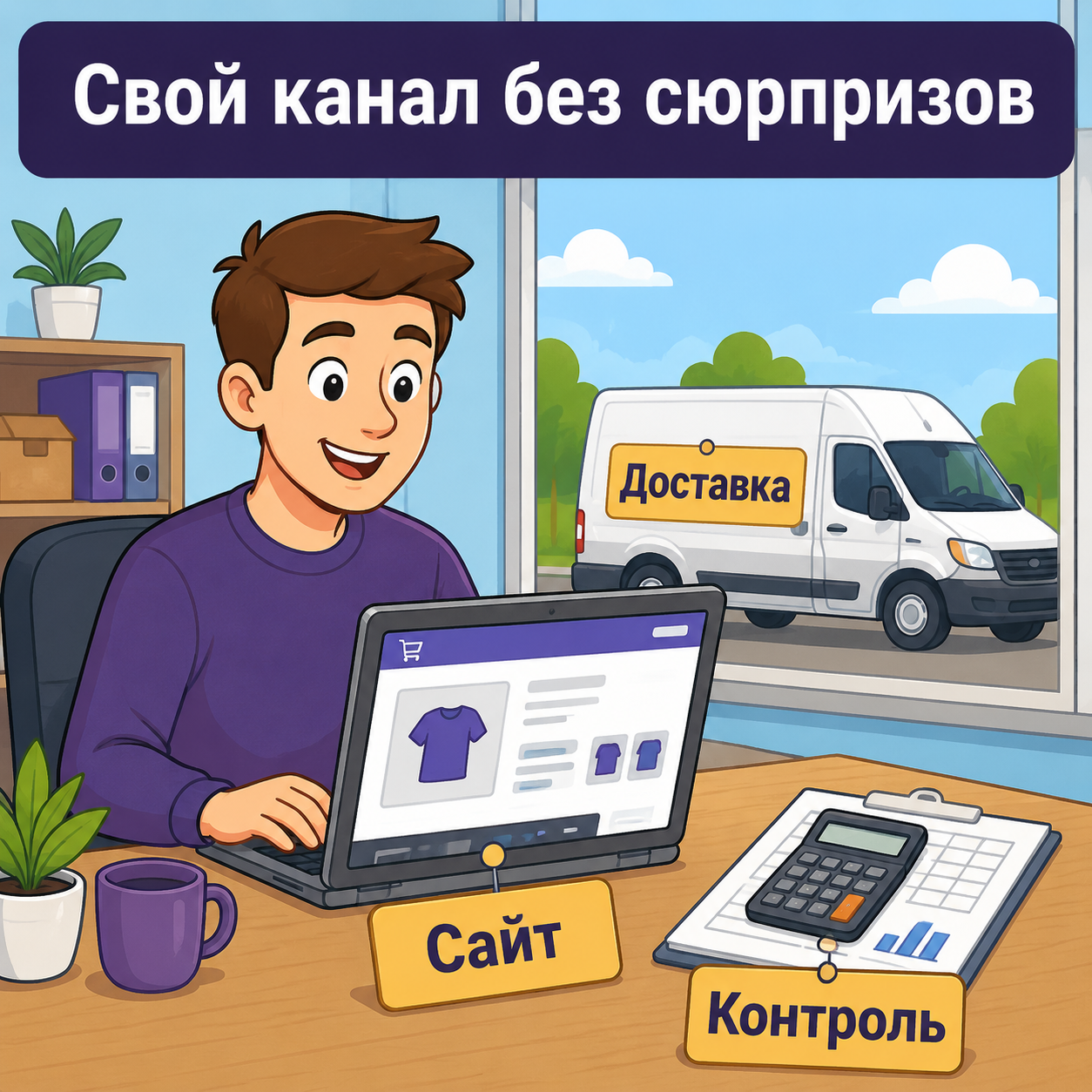 Селлер управляет собственным сайтом, созданным из карточек Wildberries, и контролирует расходы на доставку