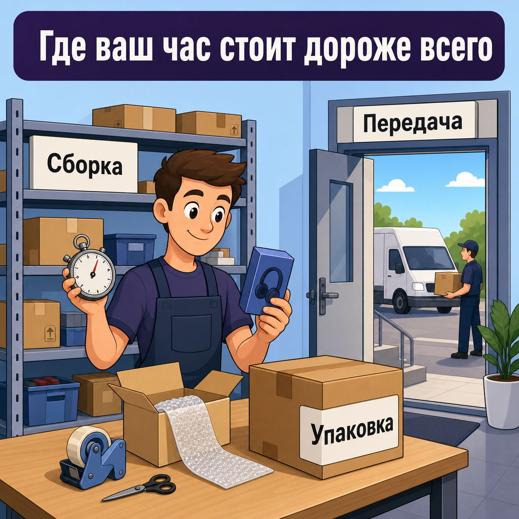 Селлер с секундомером на складе FBS