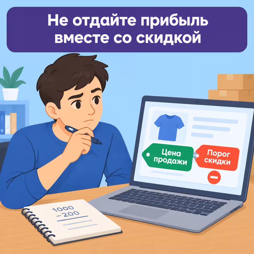 «Хочу скидку» на Wildberries: как посчитать порог скидки по SKU и не отдать прибыль вместе с трафиком