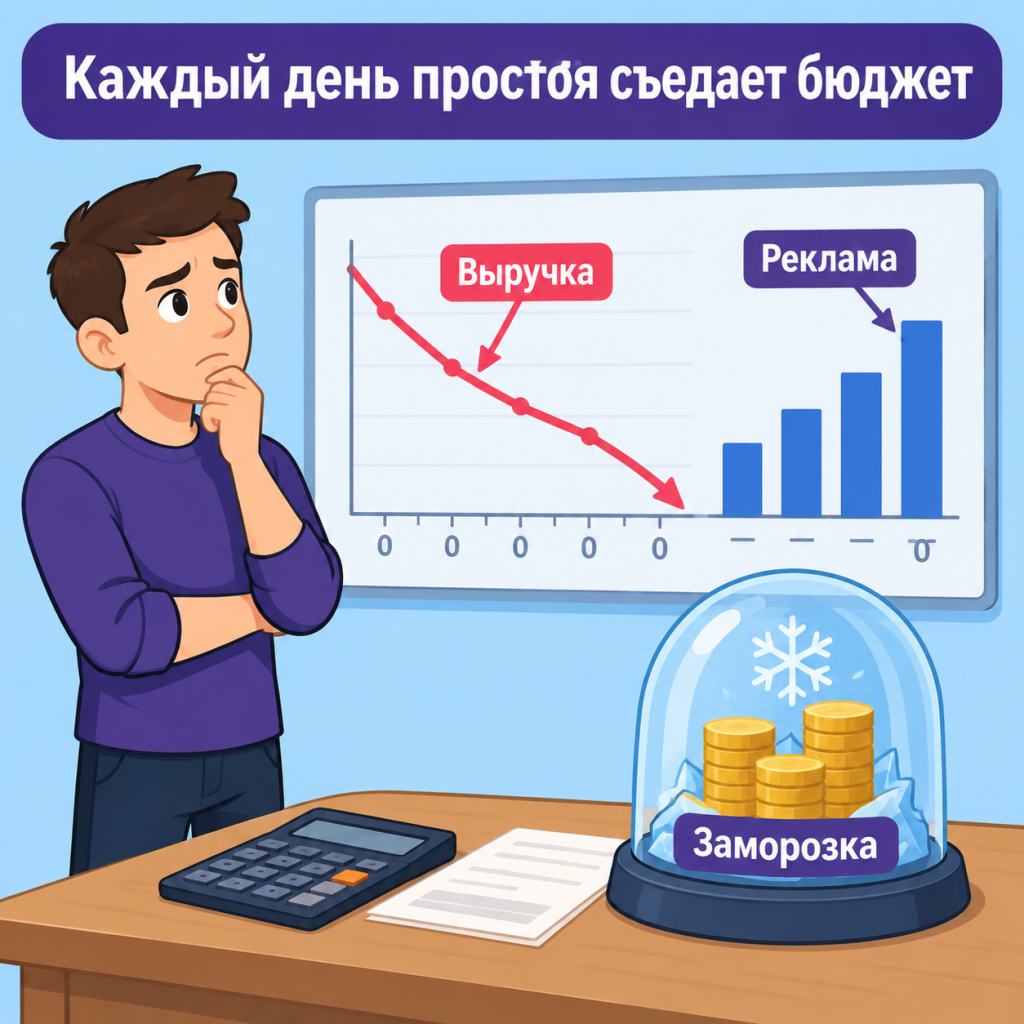 Подсчёт потерь от простоя карточки Потери от блокировки карточки Wildberries, простой