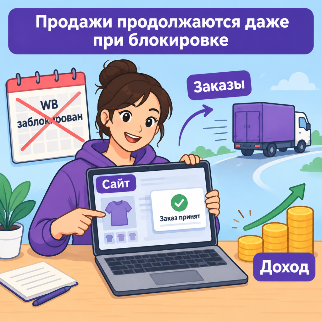 Собственный сайт из карточек WB как страховка Свой интернет-магазин из карточек Wildberries