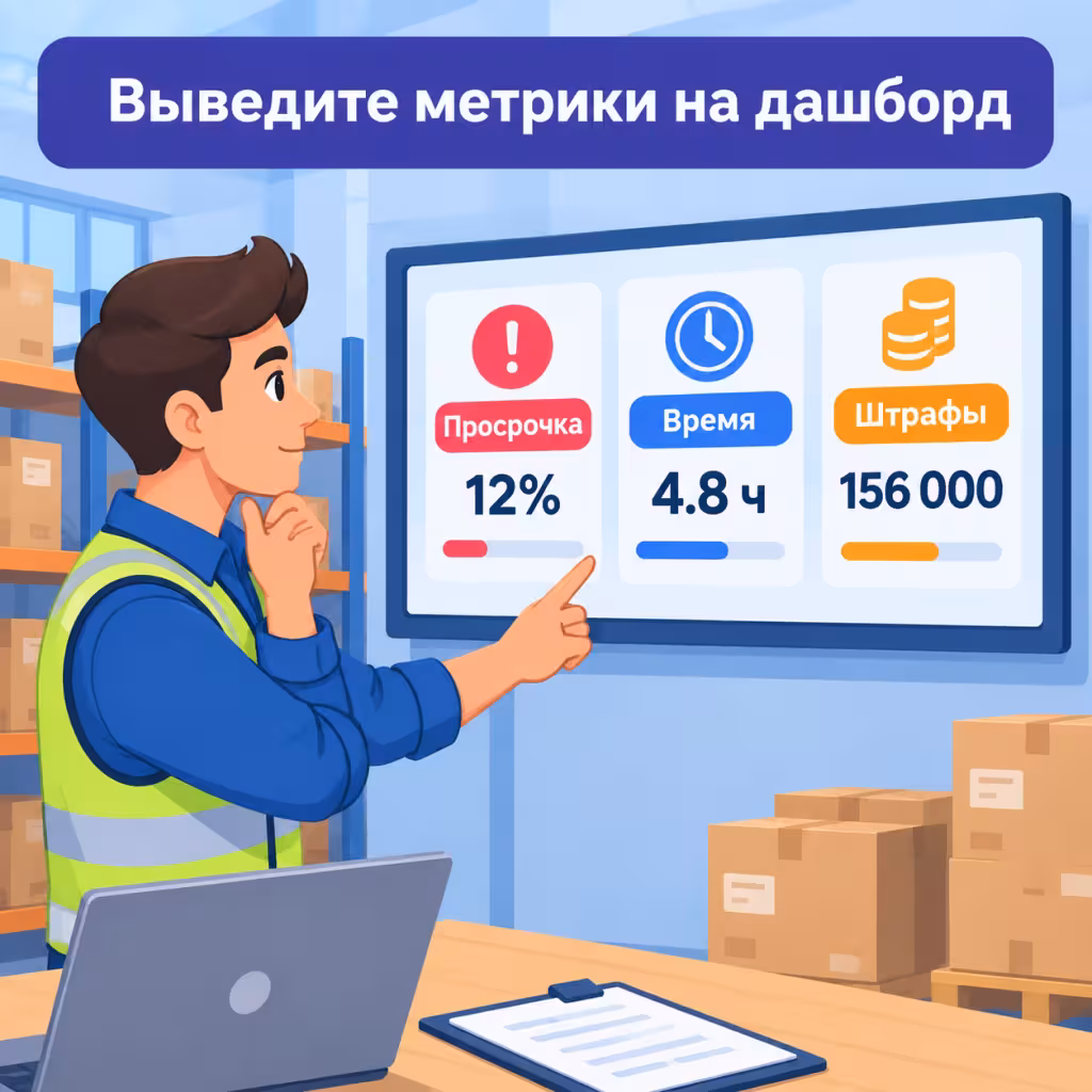 Дашборд с метриками FBS: просрочки, время сборки, штрафы на выручку