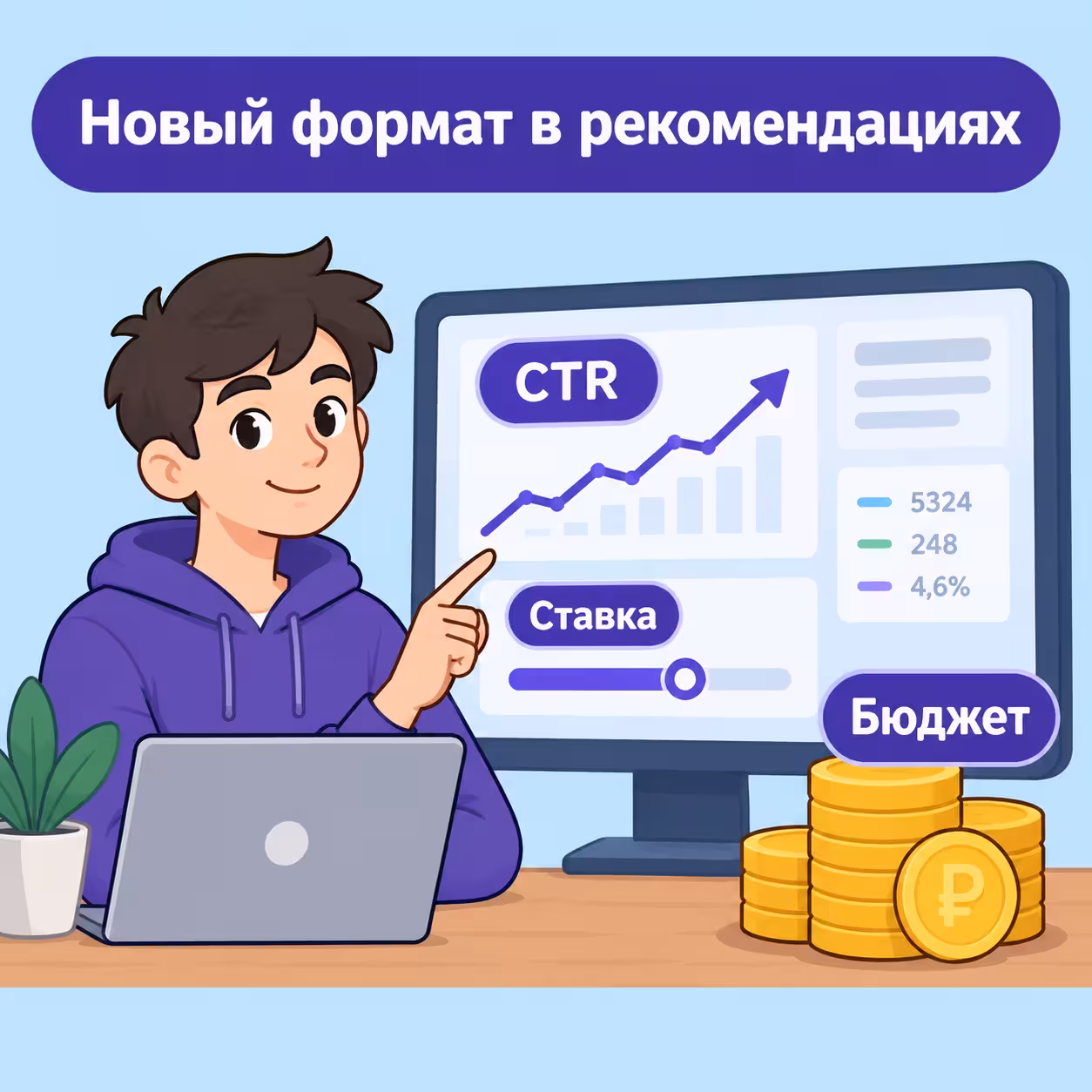Селлер смотрит на метрики новой СРС-кампании в рекомендациях Wildberries