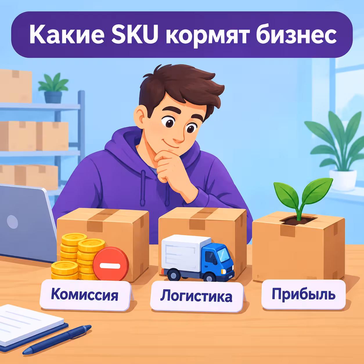 Селлер считает юнит-экономику товара с учётом комиссии, логистики и прибыли