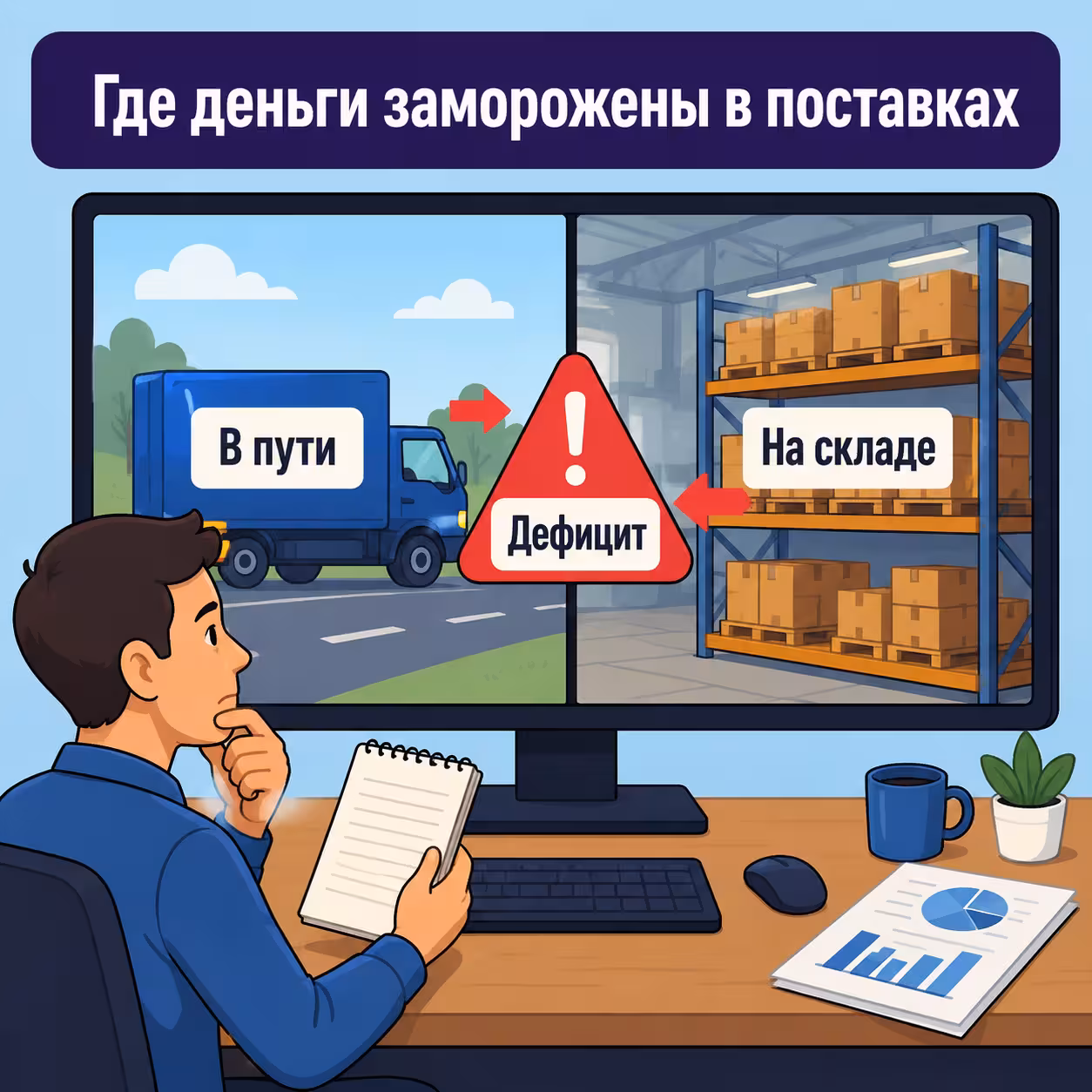 Селлер Wildberries сверяет товары в пути и остаток на складе