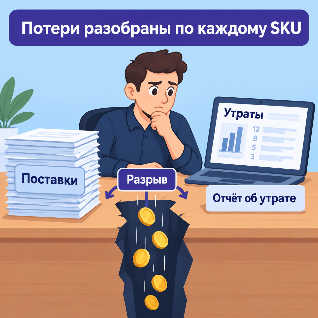 Селлер проверяет отчёт об утраченном товаре на Wildberries