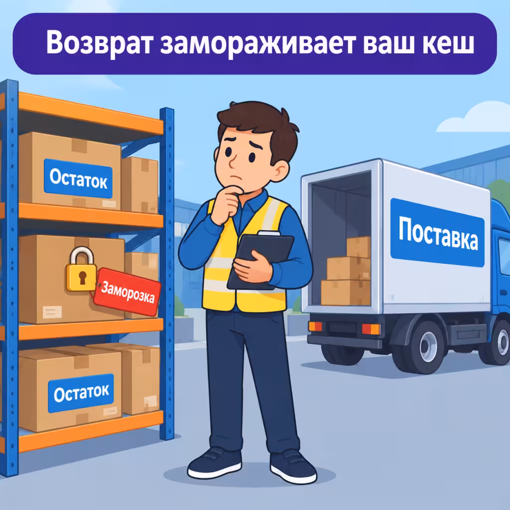 Селлер планирует поставки, учитывая возвращённые единицы, которые едут обратно на склад