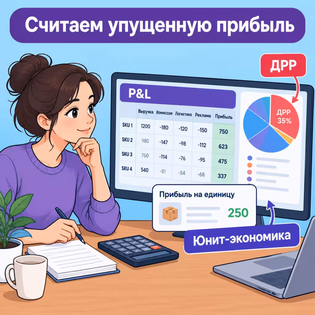 Аналитика P&L по SKU в сервисе Маркет.Пульс для подсчёта потерь от простоя
