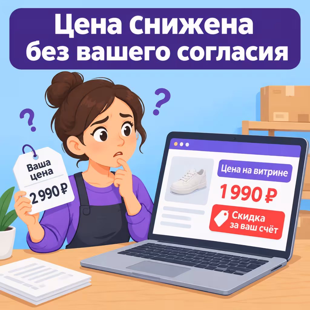 Продавец обнаружил заниженную цену на Wildberries Продавец удивлен снижению цены на Вайлдберриз