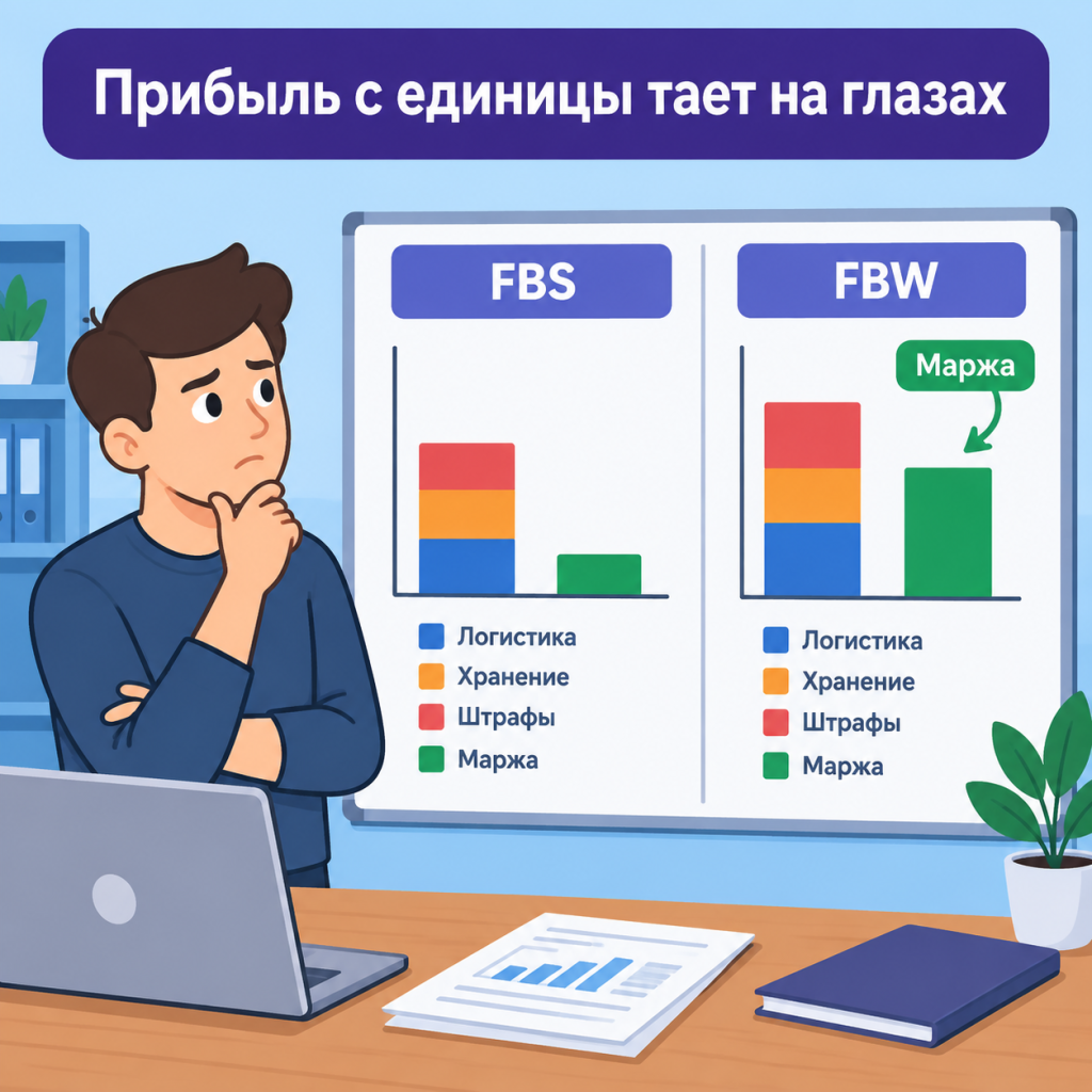 Юнит-экономика SKU при двойном контуре отгрузки Сравнение юнит-экономики одного SKU при отгрузке с FBS и с FBW: разница в логистике, хранении и штрафах.
